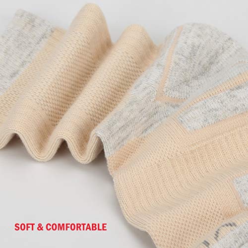 Yuedge Women's Moisture Wicking Crew Socks Cotton Cushioned Casual Gym Hiking Sports Socks For Women 6-9, 5 Pairs #TOP3