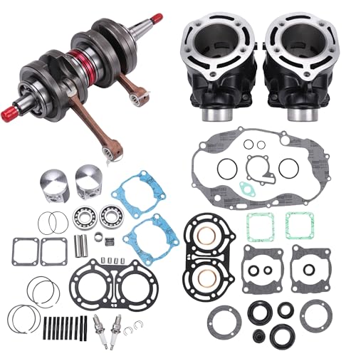 YYCKE CBK0039 - Rodamientos/sellos y juntas de cilindro de bloque de cilindro, pistón, cigüeñal, compatibles con/repuesto para Yamaha Banshee 350 1987-2006
