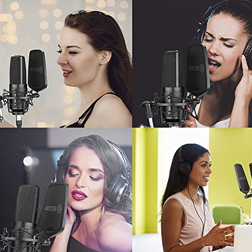 Boya Large-Diaphragm Studio Microphone Podcast, New Audio Condenser Microphone With 3 Polar Patterns & Sturdy Housing For Vocal Recording Singer Podcaster Home Audio Youtube Video #TOP6
