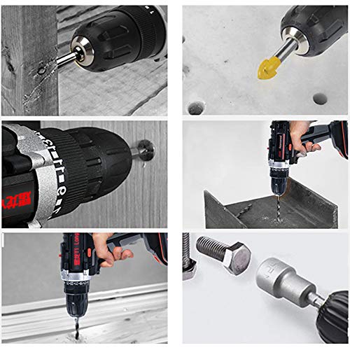 Akkuschrauber Akku Bohrmaschine Wiederaufladbarer Bohrer Elektrowerkzeuge mit 2 x Li-Batterie Einstellbares Drehmoment – Bild 3