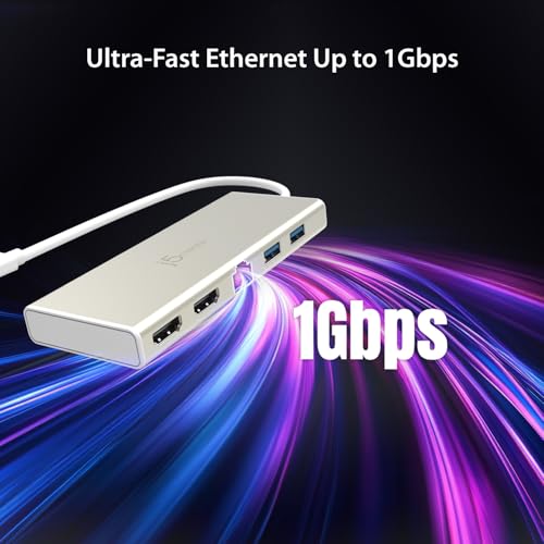 Hub USB-C Dual HDMI j5create JCD381 Station Type C Ethernet PD - 5