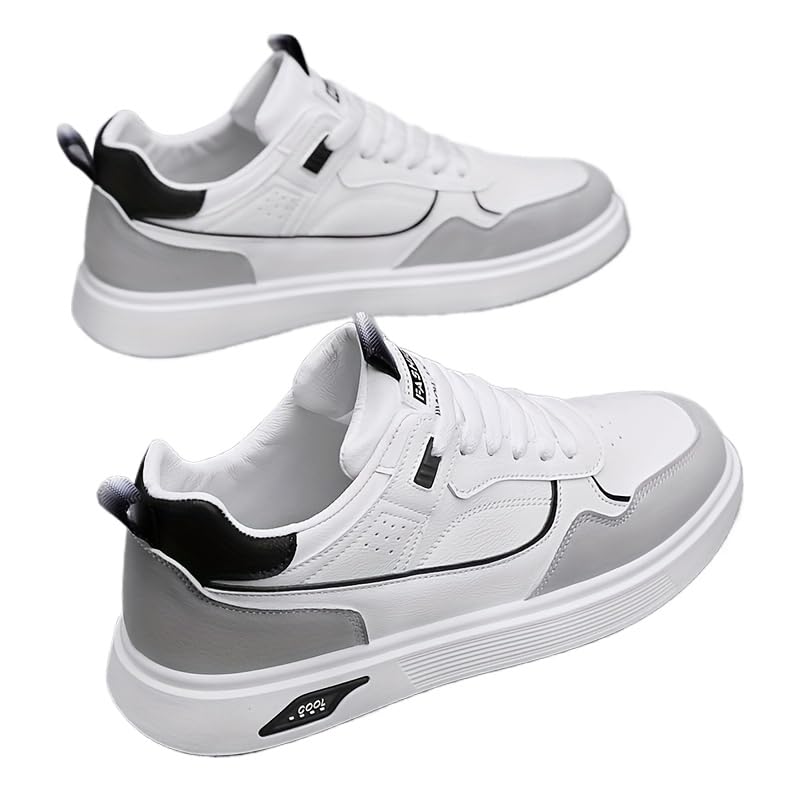 Men's Trendy Color Block Low Top Skateboard Shoes, Comfy Non Slip Durable Casual Walking Shoes for Men's Outdoor Activities