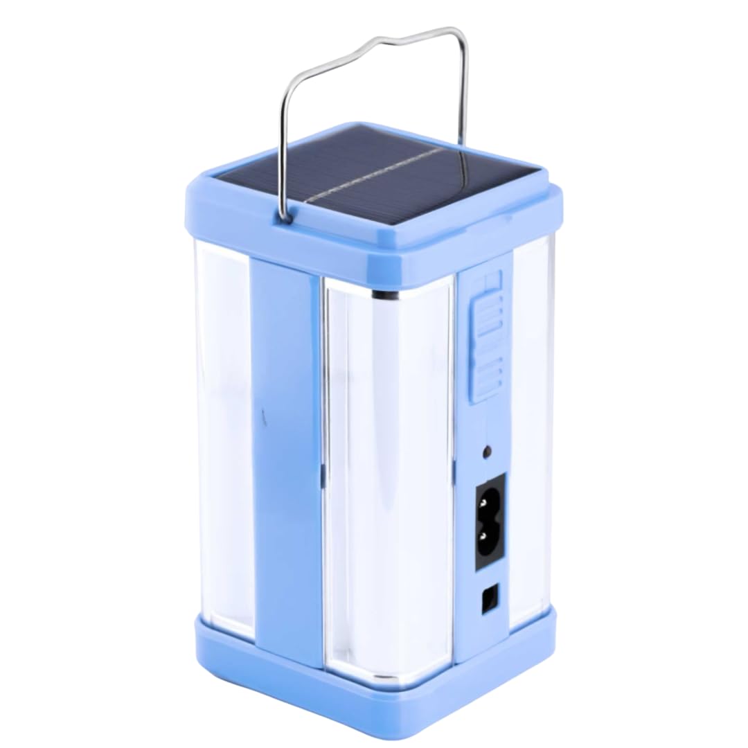 Solar Rechargeable Emergency Light for Home | 4 Side Tube Lantern Lamp with 32 SMD LED, Battery Backup, Floor Light for Indoor & Outdoor Use (Blue)-picture-23