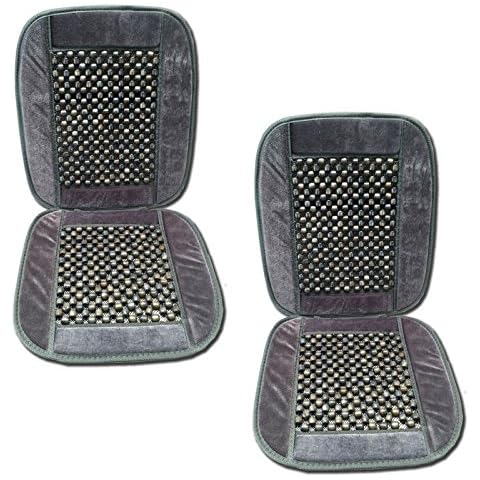 CPR Therapeutic Premium Natural Wood Beaded Seat Cushion- Massage Therapy seat Cushion- Universal- Home Office Auto (2 Pcs. Gray) Cover