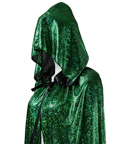OurLore Unisex Full Length Hooded Cape Halloween Christmas Adult Cloak (Large, Green)