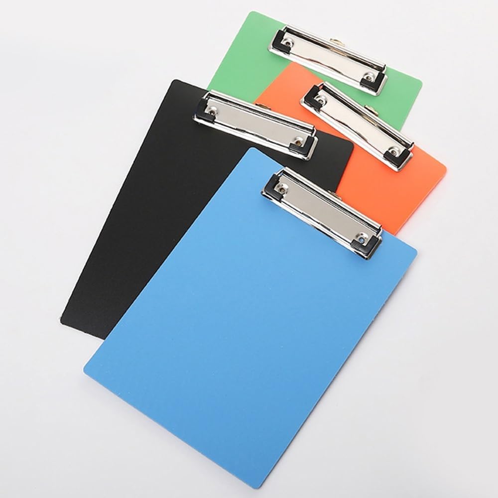 4 pezzi A5 Portadocumenti Clip Appunti Blocco note Carta di prova Forniture scolastiche for ufficio Cartella file Cancelleria Per L'ufficio(Black)