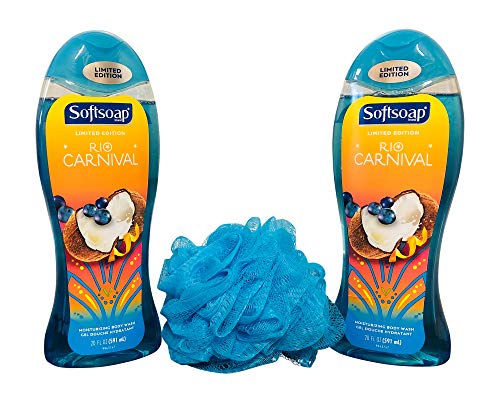 Generic Softsoap Limited Edition Rio Carnival Body Wash Bundle: 2 Softsoap Rio Carnival Body Washes (20 oz. ea.) + Color coordinated Loofah