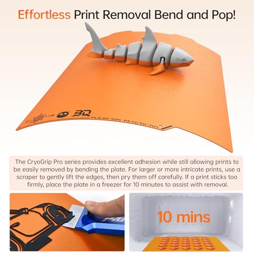 Image of BIQU Cryogrip Pro Frostbite Matte Orange Cold Build Plate for Bambu-Lab A1 Mini 3D Printer 184x184MM Double-Sided Upgrade Room Temperature Print Removable Surface Platform