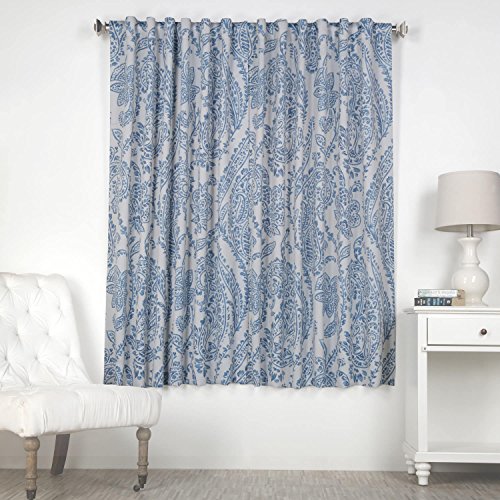 Image of HPD Half Price Drapes Printed Room Darkening Curtains for Bedroom, Living Room 50 X 63 (1 Panel), BOCH-KC16072-63, Tea Time China Blue