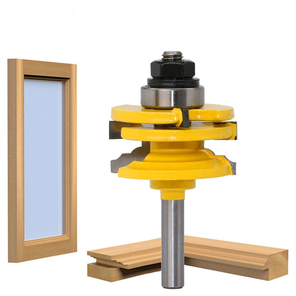 Vástago de puerta de vidrio de vástago de 8 mm y enrutador reversible de corte de fresa de madera para fresas de madera