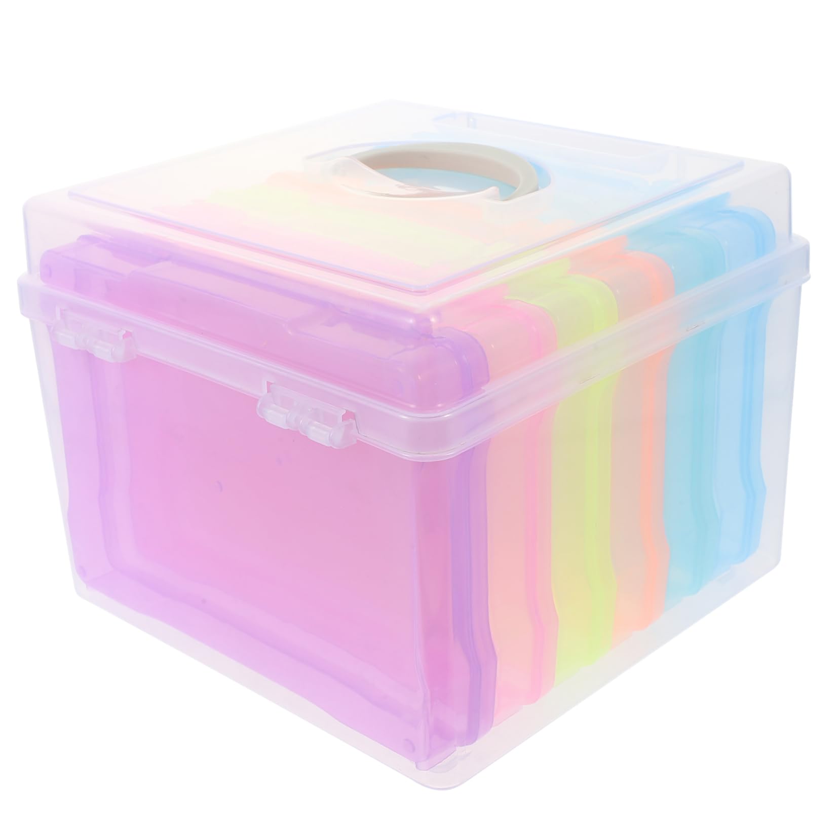 HOMSFOU 1 Set Photo Box Photo Storage Organizer Photo Organizer Case Postcards Storage Case Small Container Classified Photos Storage Containers Photo Keeper Craft Storage Containers Pp