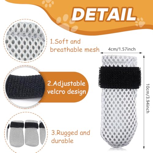 UYVPAER 4 Stück Anti-Kratz-Katzenstiefel Verstellbare Katzenkrallenabdeckungen rutschfest Kleine Hundesocken Socken Für Katzen Netzstoff Hundeschuhe Katzenfäustlinge Zum Schneiden