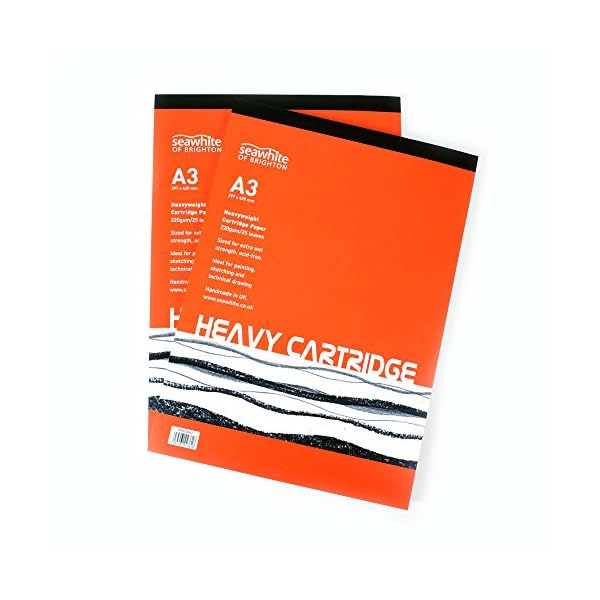A3 Cartridge White Drawing Paper Pad 25 Sheets 220 GSM Heavy Weight