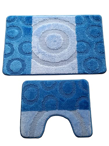oKu-Tex Design Badematte Antirutsch Set 2 Teilig, rutschfest & waschbar, Badvorleger 60 x 100 cm für das Badezimmer, WC… – Bild 3