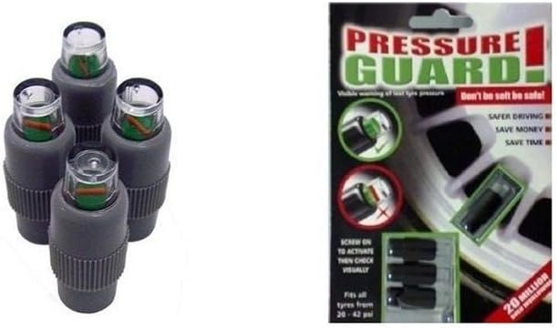 Car Van Bike Tyre Black 20 - 42 PSI Pressure Guards Valve Dust Caps