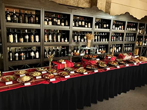 8 Pack Table Skirt Disposable Black Table Skirts Carnival Theme Party Decorations 29 In X 14 Ft Disposable Table Skirts For Wedding Engagement Party Baby Shower #TOP3