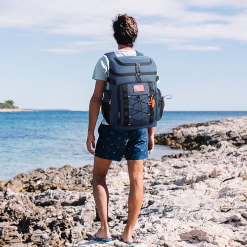 Image of Maelstrom 35 /50 Can Insulated Backpack Cooler, Leakproof Soft Lunch Ice Bag | Keeps Food Cold For 16h, Peva Liner, Durable Nylon, Ergonomic Padding. Perfect For Men, Women, Camping, Beach, Hiking, Travel