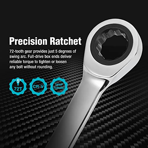 Image of DURATECH 15mm Extra Long Ratcheting Wrench, Metric, CR-V Steel