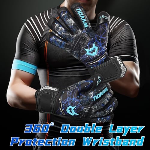 WVVOU Football Goalkeeper Gloves for Adults and Youth High Performance Football Gloves with 5 Detachable Fingersave - Image 4