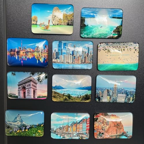Imán decorativo rectangular de cristal para refrigerador miniatura 7