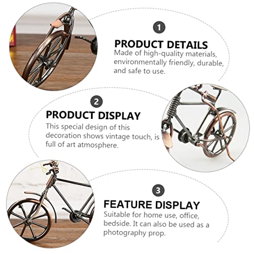 USHOBE Enfeites De Bicicleta Pilha De Livros Decoração Brinquedos De Motocicleta Retro Decoração Par