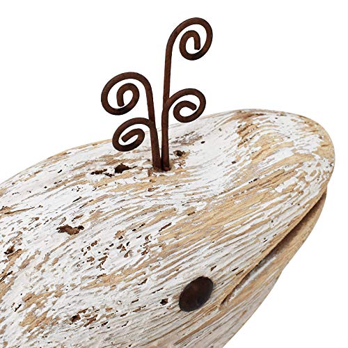 E-View Wood Whale Statue Wooden Nautical Decor For Home - Antique Fish Figures Decoration Animal Statues Beach Themed Wall Art (Whale Figurine) #TOP4