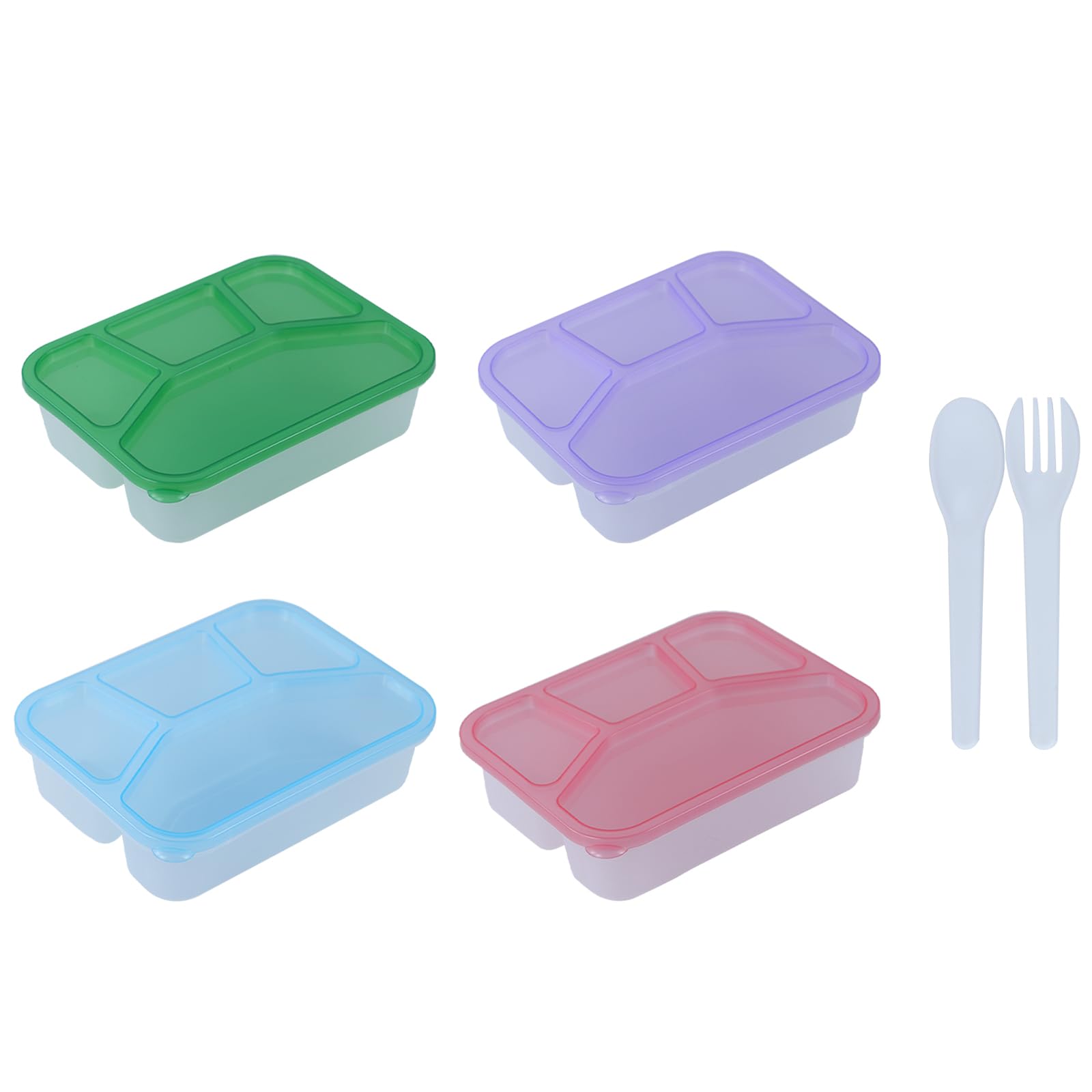 TefolaSandwich Lunch Box Bento Box for Adults and Kids Fruit Picnic Box Compartments Meal Prep Container Reusable for Work School Travel 4 Pack