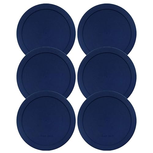 Wood Grip - Tapas para recipientes redondos de vidrio Pyrex y Anchor - Tapas para recipientes de vidrio Pyrex - Tapas de repuesto (azul, 4 tazas,