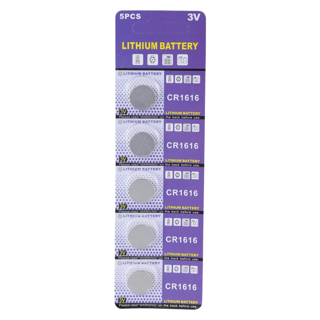 5 batterie a bottone CR1616 da 3 V al litio per orologi e sensori di temperatura