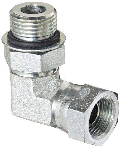 Eaton Aeroquip 2068-6-8S Steel Pipe Fitting, 90 Degree Elbow, 3/8