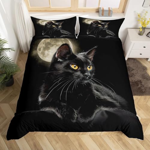 Homemissing Chat Parure De Lit Mignon ModèLe De Chat Noir Housse Couette X 240Cm260Animaux Imprim Filleé Gar OnçHousse Couette Ferme D Coration Literie...