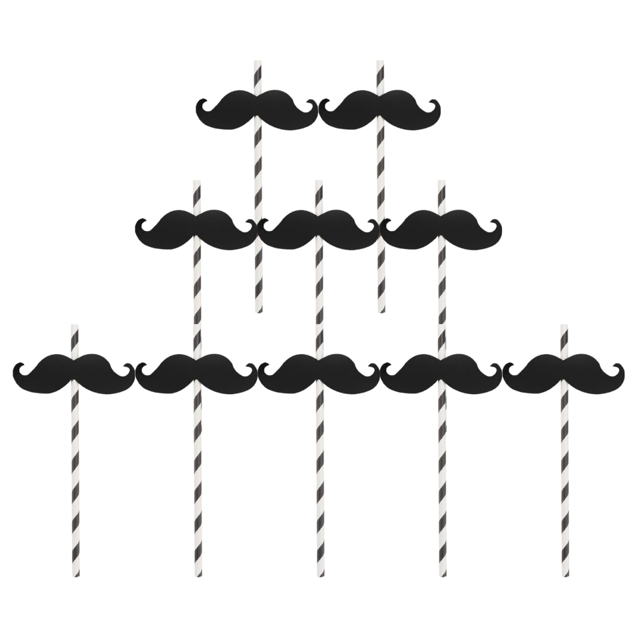 ABOOFAN 40Pcs Moustache Black Straw Drinking Straws Little Man Straw Decor for Mustache Party Baby Shower Christmas Party Supplies