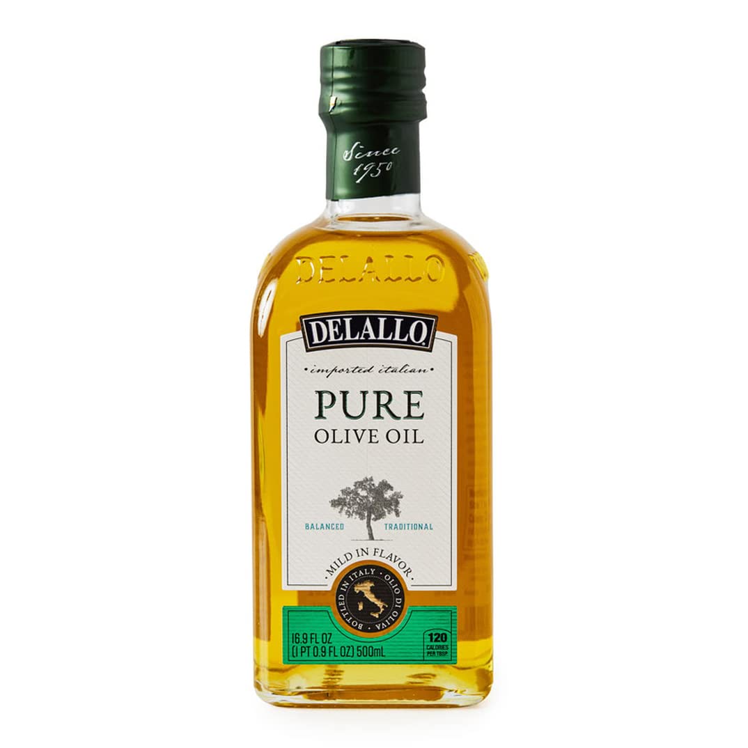 DeLallo Pure Imported Italian Olive Oil, 16.9oz Bottle, 12-Pack