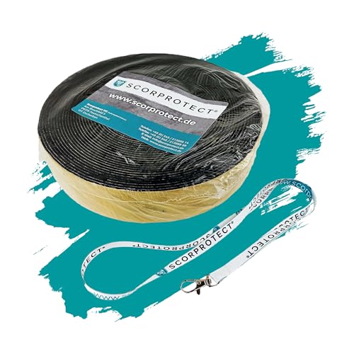 Scorprotect Kautschuk Klebeband für Armaflex XG & Home Platten schwarz 50 mm x 15 m + Scorprotect Schlüsselband