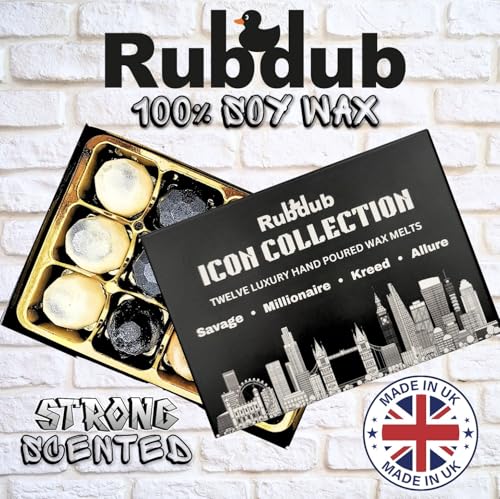 Rubdub Extra Large Aftershave Wax Melts - 12 x 10 Gram Melts -120 Hours burn time - Strong scented wax melts - Wax melt gift set - Image 3