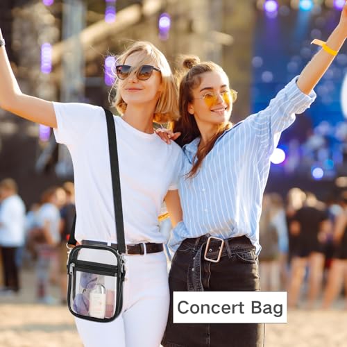 Image of PACKISM Clear Bag for Stadium Events - Clear Purses for Women Transparent Crossbody Messenger Bag for Concerts Game Day