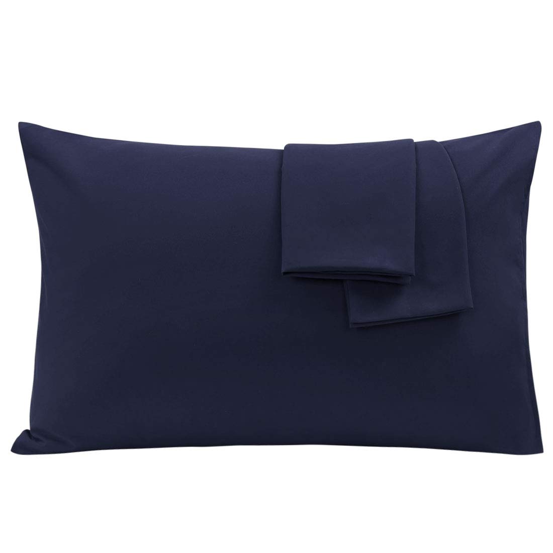 PiccoCasa Set of 2 Pillow Cases Covers Double Brushed Microfiber Pillowcases - Envelope Closure -Soft Pillowcases Navy Blue King(51 x 91cm)