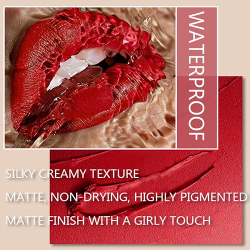 12PCS Lip Liner Set, Velvet Matte Waterproof Long-lasting Lip Colour for Touch-ups and Fillers, Highly Pigmented, Non-Sticky, for Women to Create the Perfect Lip Look (#A) - Image 4