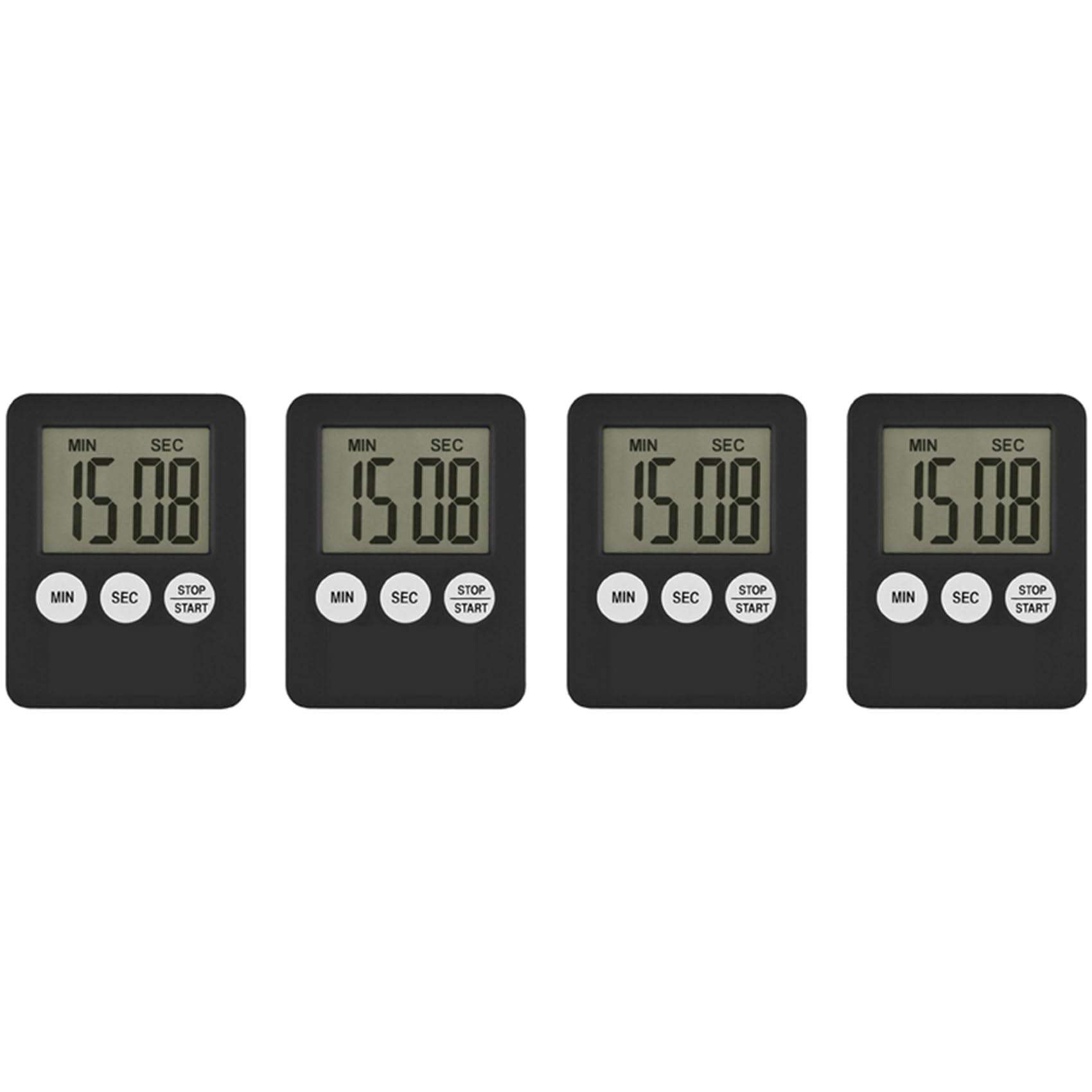 Vjsujehgy 4X Super Thin LCD Digital Screen Kitchen Timer Square Cooking Count Up Countdown Alarm Magnet Clock