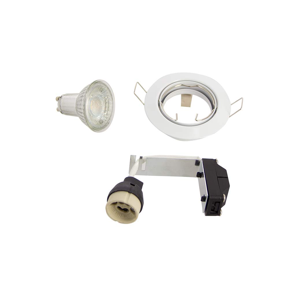 Xanlite PACK5SP50AB Lumineux Lampe encastrable Plafond-Lot de 5 Spots encastrés Ampoule LED GU10 incluses Blanc Chaud-PACK5SP50AB Plastique 50 W