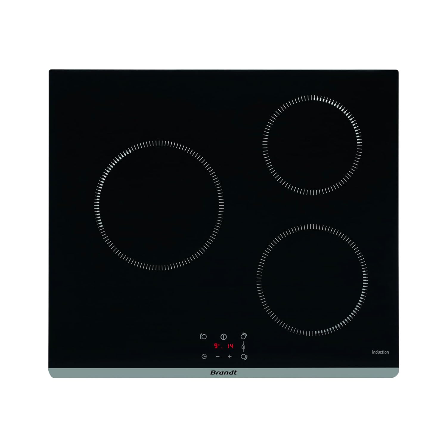 Brandt - BPI4361B - Plaque Induction - Table de Cuisson Encastrable - Noir - 3 Foyers - 5900W - Dimensions Encastrement : 56x49cm - Précision et Performances - Pack 10 Sécurités - Fabriqué en France