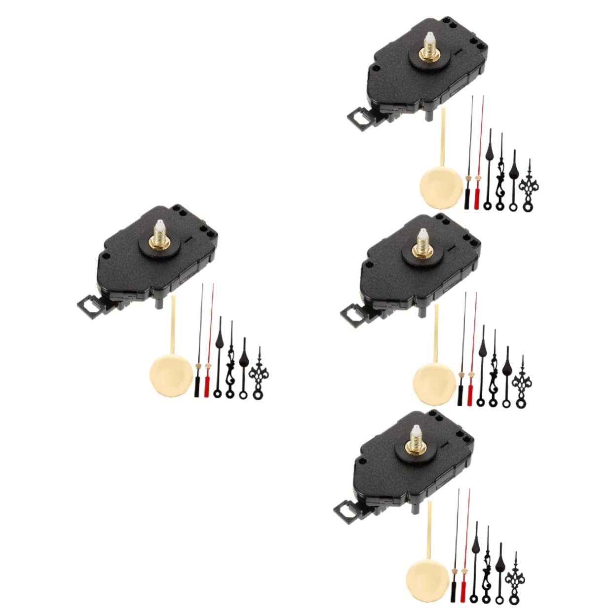 Operitacx Kit De 4 Horloges Silencieuses pour Extérieur Mécanisme D'Horloge À Quartz Analogique À Monter Soi-Même Pièces De Rechange Kits D'Horloges Mécanisme D'Horloge