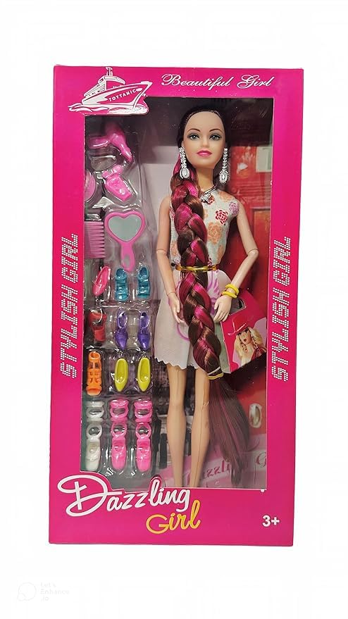 TOYSHOYE Doll for Girls Stylish Dazzling Girl B-arbie Doll Set for Kids Multicolor (Pack of 1) (B0DGRPS4XR) Amazon Price History, Amazon Price Tracker
