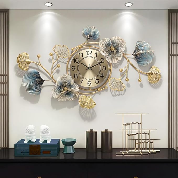 AMAZING ANTIQUE Decorative Metal Wall Clock Floral Design | Metal Wall Clock Decor for Living for Living Room Size 37X21inch | Multicolor Set of 1 (Floral) (B0DDX1GVHJ) Amazon Price History, Amazon Price Tracker