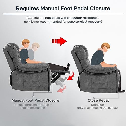 YI DANICA Recliner Chair Modern Ergonomic Lounge Single Sofa Seat Living Room Gravity Recliners Foam Filling - Thumbnail 6