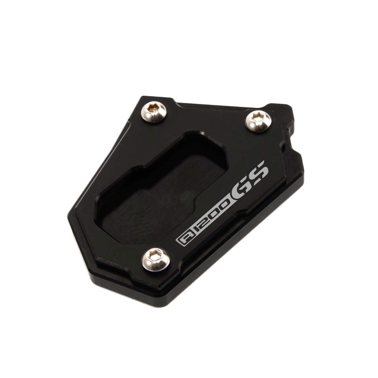 CNC Aluminium Motorrad BM&W Seitenständer Vergrößern Unterstützung Fuß-Verbreiterung Ständer Platte für R1200GS/R1250GS/F750GS/F850GS ADV LC/Rallye HP (Schwarz,R1200GS)