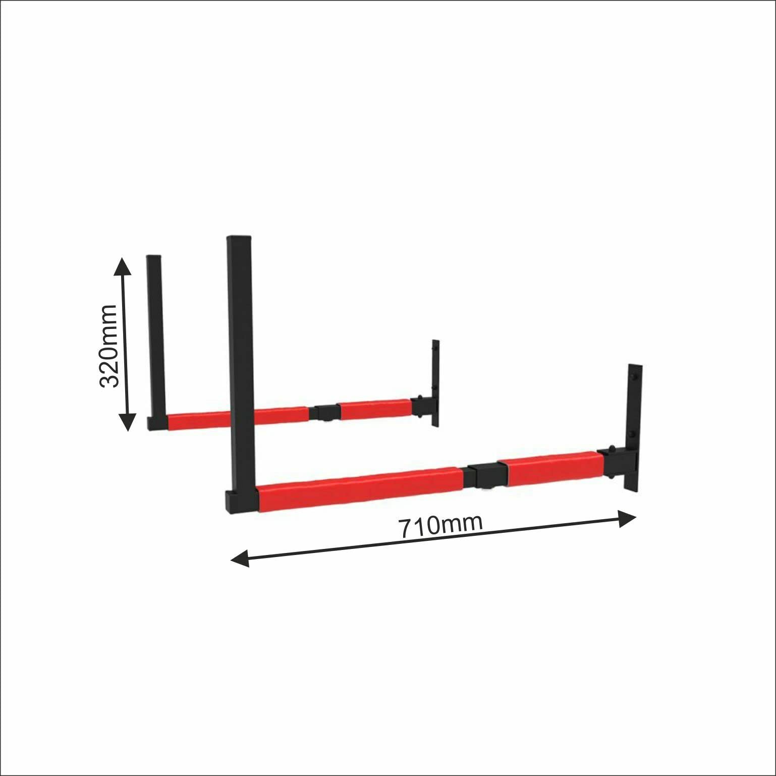 Wandhalterung für Dachbox Skibox verstellbar 33-57cm Stahl Wandhalter für Dachträger, Wandhaken mit Polsterung für Auto-Dachbox bis 40kg, auch für Sportgerät SUP Halter für die Garage