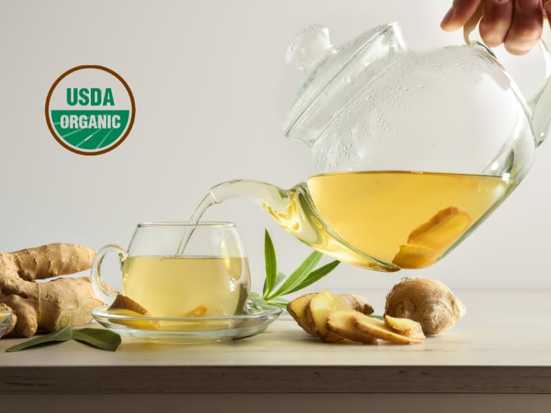 Miniatura 3 de Tozzy Té de jengibre orgánico - 100 bolsas  Digestión saludable  Bolsas de té piramidales a base de plantas  Respetuoso con el medio ambiente