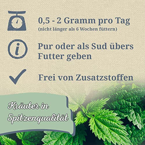Krauterie Brennnessel Hund, Einzelfuttermittel für Hunde (100 g), Brennnesselblätter Pulver in Spitzenqualität