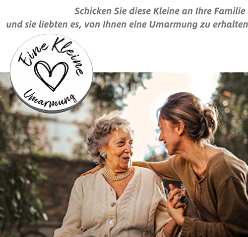RISFIHEI Eine Kleine Umarmung,Gute Besserung Geschenke,Herz Glücksbringer-Bin Immer Bei Dir-Pärchen Geschenke,Beste Freundin Geschenke,Geschenk für Familie Freund Freundin Patient usw(A-Silver)